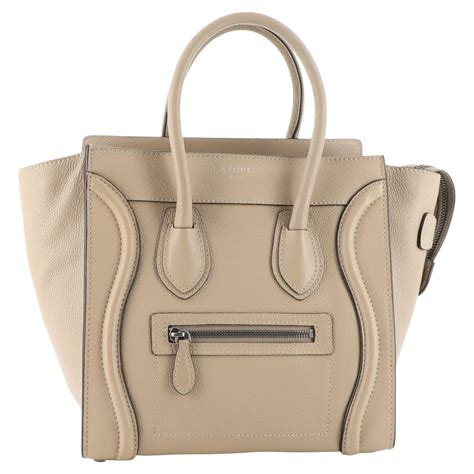 celine micro luggage leather tote
